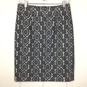 Banana Republic Navy Lace Overlay Pencil Skirt - 2‎